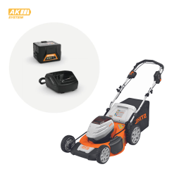 Cortacésped STIHL RMA 460 a batería en funcionamiento, ideal para jardines medianos